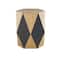 23.75" Brown Wood Geometric Diamond Accent Table with Black Accents